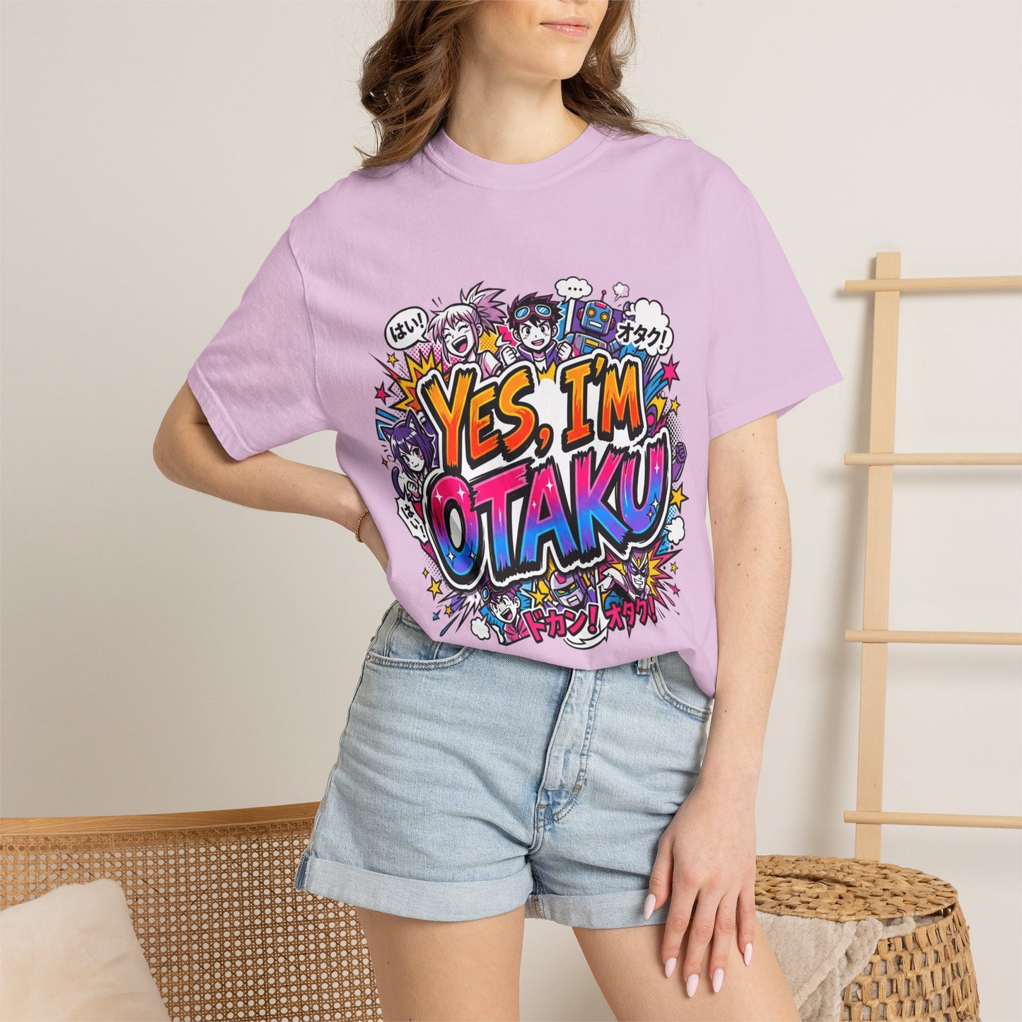 Otaku Graphic T-Shirt — "Yes, I'm Otaku" Colorful Anime Pop Design