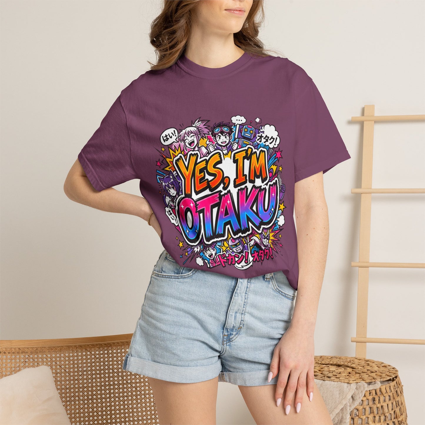 Otaku Graphic T-Shirt — "Yes, I'm Otaku" Colorful Anime Pop Design