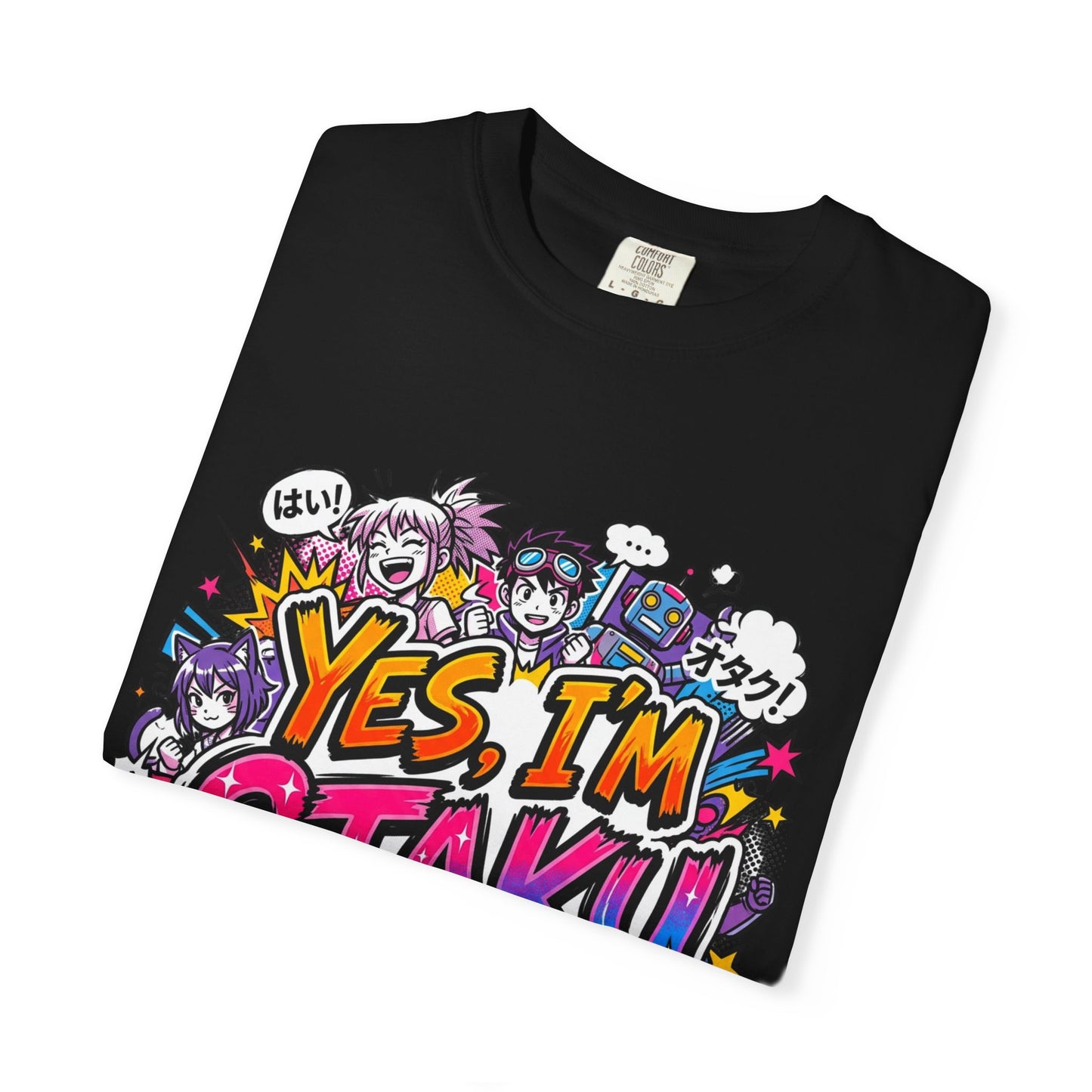 Otaku Graphic T-Shirt — "Yes, I'm Otaku" Colorful Anime Pop Design