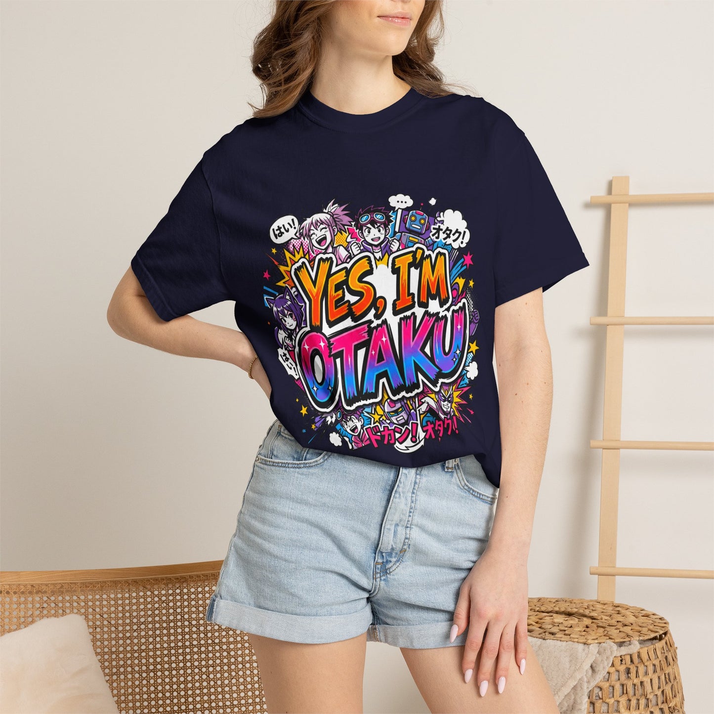 Otaku Graphic T-Shirt — "Yes, I'm Otaku" Colorful Anime Pop Design
