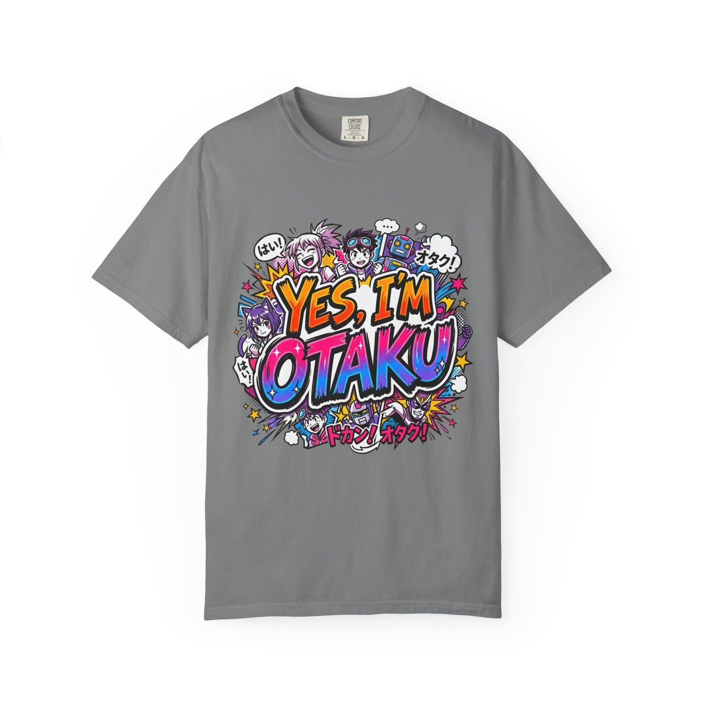 Otaku Graphic T-Shirt — "Yes, I'm Otaku" Colorful Anime Pop Design