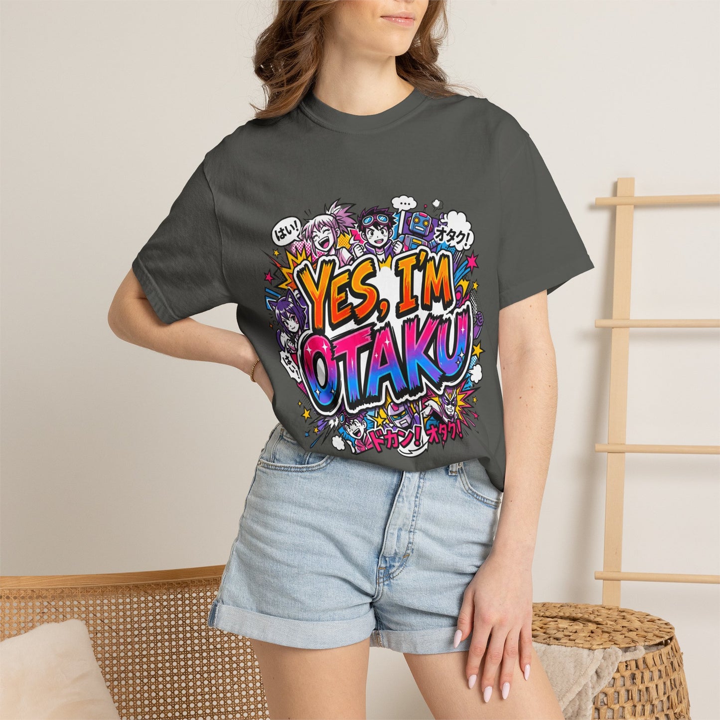 Otaku Graphic T-Shirt — "Yes, I'm Otaku" Colorful Anime Pop Design