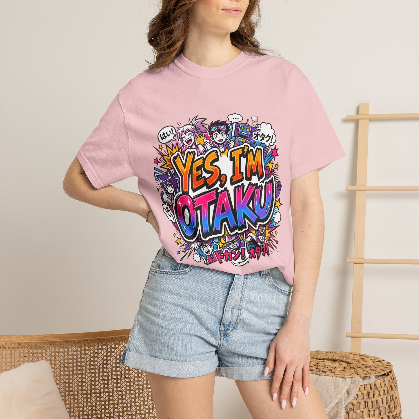 Otaku Graphic T-Shirt — "Yes, I'm Otaku" Colorful Anime Pop Design