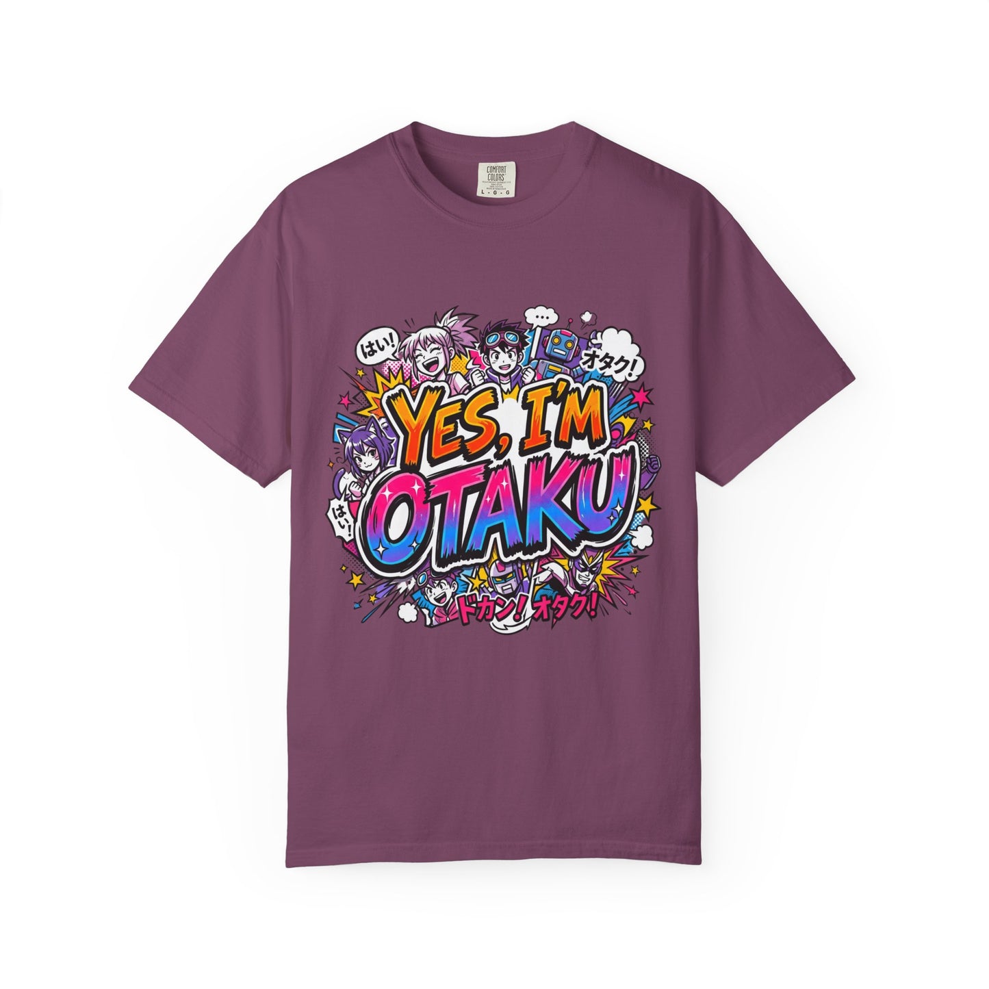 Otaku Graphic T-Shirt — "Yes, I'm Otaku" Colorful Anime Pop Design