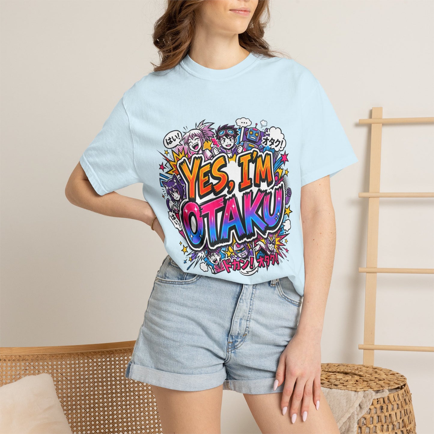 Otaku Graphic T-Shirt — "Yes, I'm Otaku" Colorful Anime Pop Design