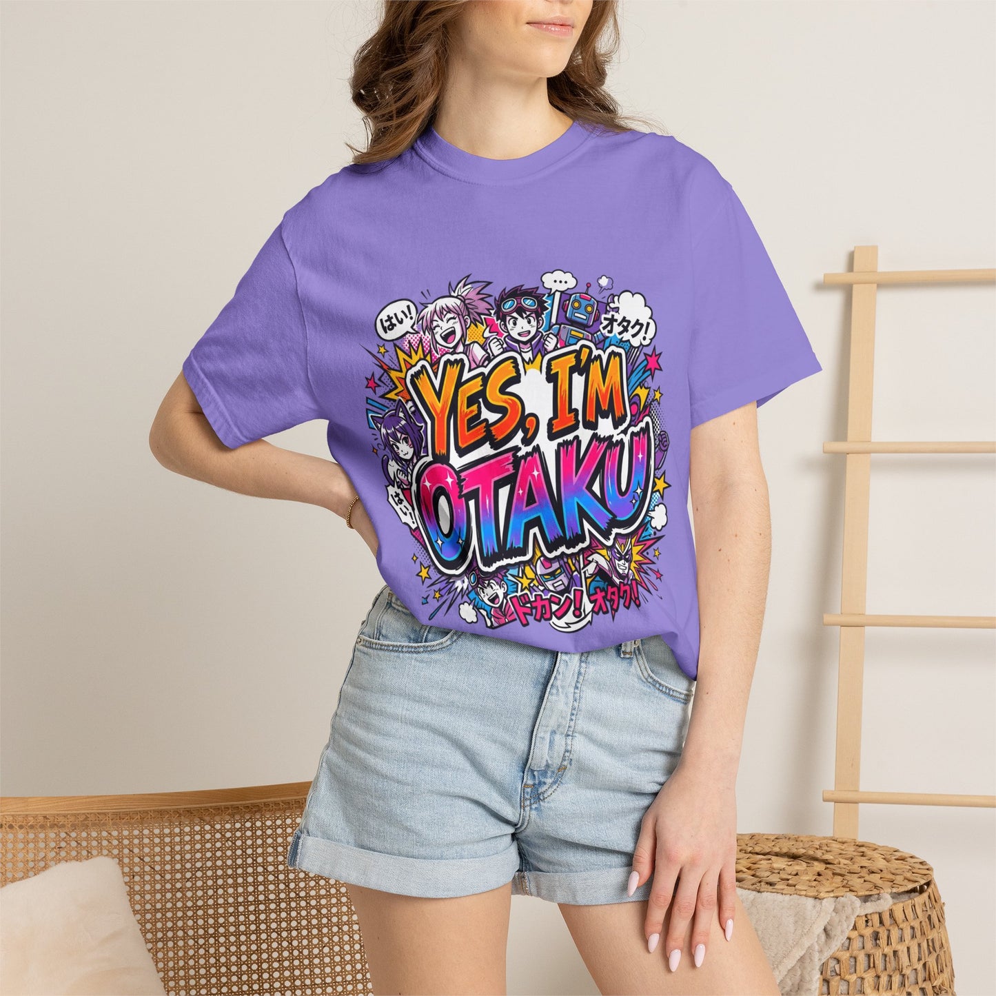 Otaku Graphic T-Shirt — "Yes, I'm Otaku" Colorful Anime Pop Design