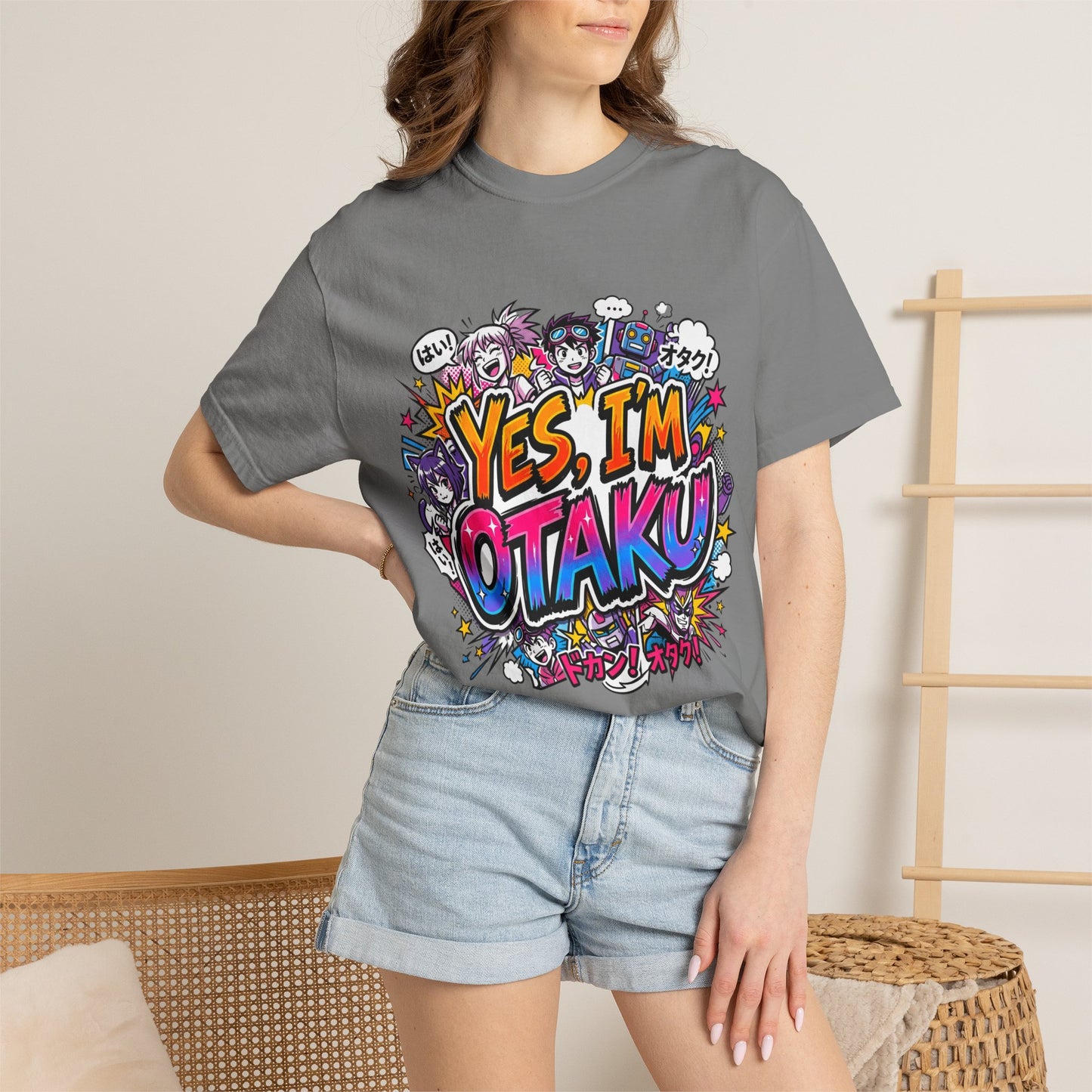 Otaku Graphic T-Shirt — "Yes, I'm Otaku" Colorful Anime Pop Design